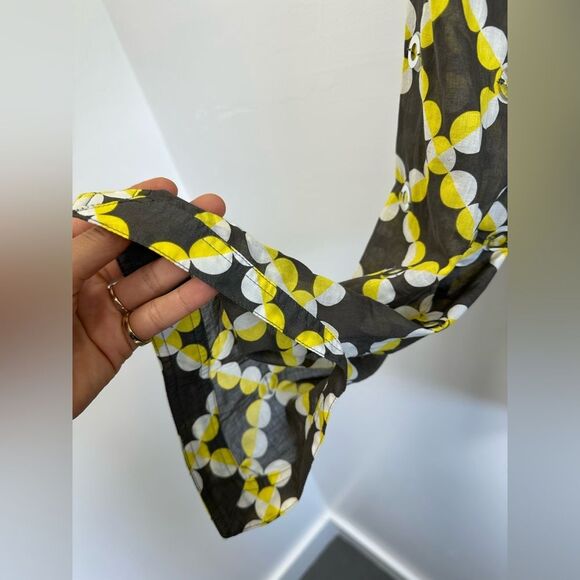 Tory Burch Geometric Multi-color sequined Blouse Long Sleeve Scoop Neck Size 10 - Picture 10 of 11